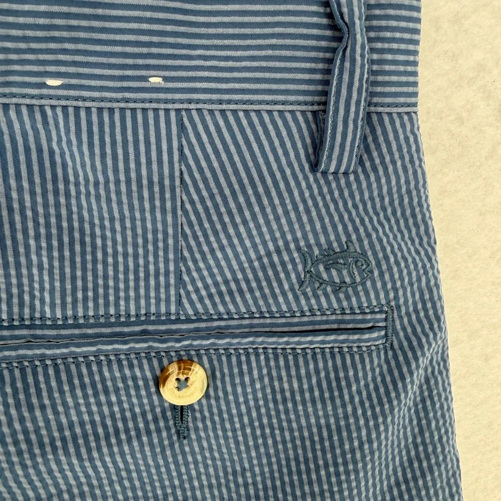 Southern Tide Mens Blue White Striped Seersucker Shorts Size 30 Casual Summer‎